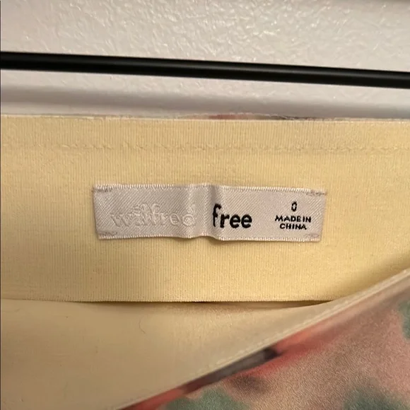 ARITZIA • WILFRED FREE multicolor watercolor pattern midi slip skirt 0 - Picture 3 of 4